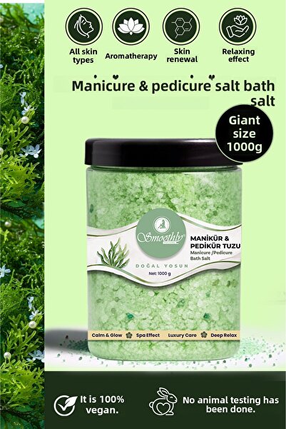 Smoothly Natural Manicure-Pedicure and Bath Salt – Spa Effect Care Salt 1000 Gr. Giant Size