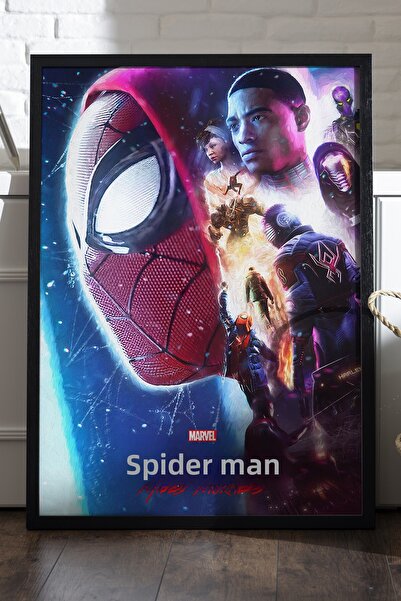 Duvarda Poster Spider-Man cu ramă din lemn negru, pictură decorativă de peret...