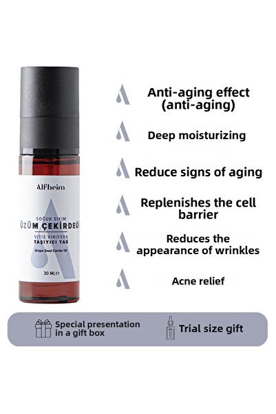Alfheim 30 مل من بذور العنب الزيتية الثابتة - منتج العلاج العطري الناقل