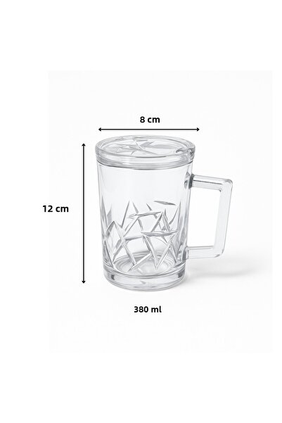 FAIR HOME Living Set of 2 Glass Plant Cups with Lids - with Handles - 2 X 380 Ml.
