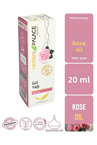 Herbal Palace Rose Oil Essential 20 ml & 100% Pure and Natural (Rose Oil)