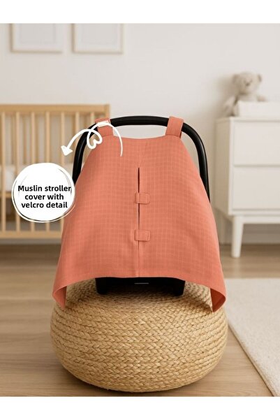 Pedimu Muslin Terra Color Velcro Muslin Stroller Cover 100% Cotton