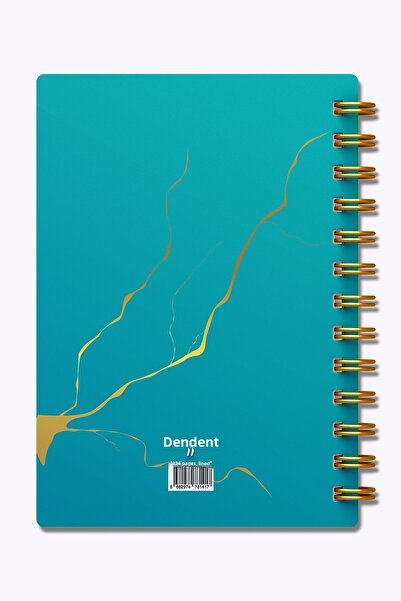 denden Marble Turquoise Spiral Notebook, 17X24 cm