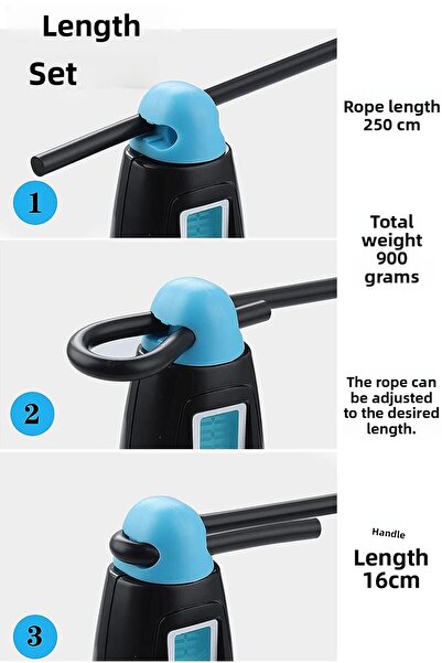 Telvesse Jump Rope with Counter Length Adjustable Skipping Tab Rope Jump Rope Braided Cord K1543