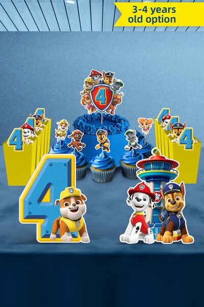Hey Parti Paw Patrol Birthday Party Set (3 Years Old - 4 Years Old Paw Patrol Birthday Concept) - Midi