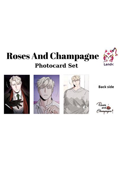 Hara Company مجموعة بطاقات صور الزهور والشمبانيا لسيزار ألكساندروفيتش سيرجييف / مجموعة بطاقات v1 (3 قطع)