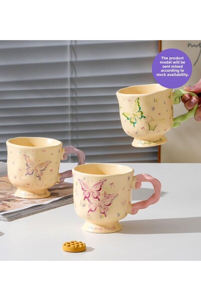 hediyeofisi Butterfly Design Ceramic Mug