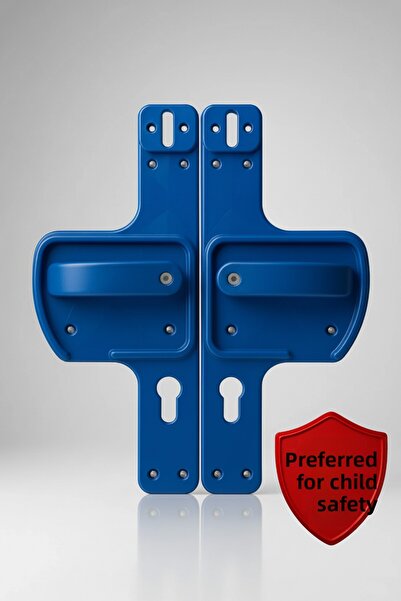 hilal kimya Unbreakable Barrier Door Handle Offering Maximum Safety Durability for School-Nursery Doors-Navy Blue