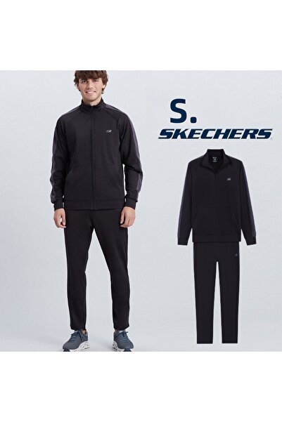 SKECHERS M Micro Essential Suit S212165-001 Men's Casual Tracksuit Set Dark Blue