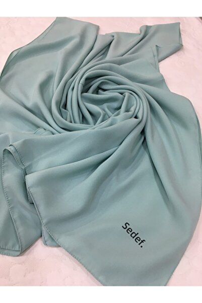 Sedef شال حرير المدينة المنورة باللون الأخضر النعناعي - 70x200