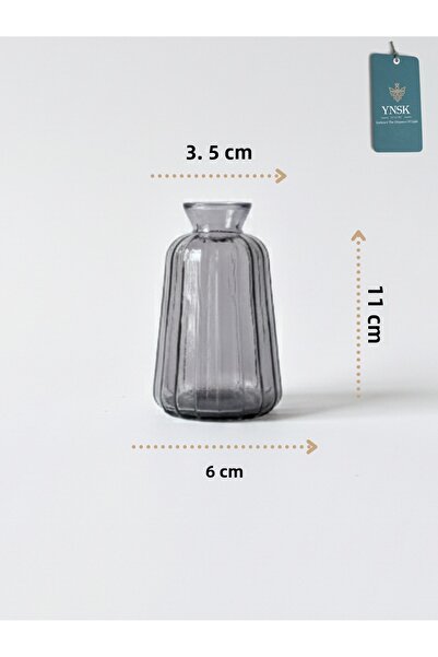 YNSK Luxury | Minimalist Decor Glass Vase - 6 X 11 X 3.5 cm