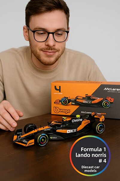 TOYFEST 1:24 بوراجو ماكلارين إم سي إل 38 لاندو نوريس # 4 – نموذج سيارة فورمول...