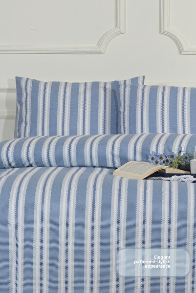 Elart Scatt Duvet Cover Set Double Elastic Fitted Sheet (200X220 cm) Blue