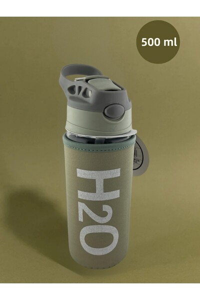 Tohana H2O Glass Flask with Straw and Cover 500 ml