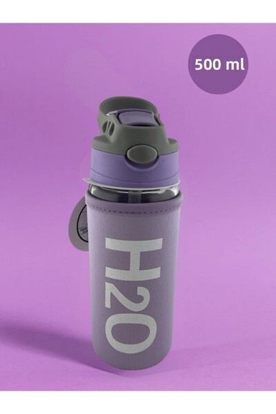 Tohana H2O Glass Flask with Straw and Cover 500 ml