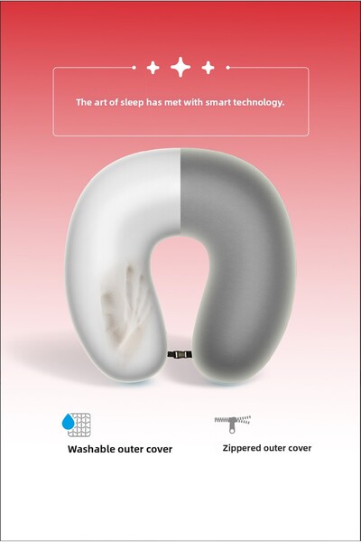 PUFYMAX Orthopedic Travel Pillow, Visco Neck Support Travel Pillow, Journey Pillow, Hypoallergenic (Grey)