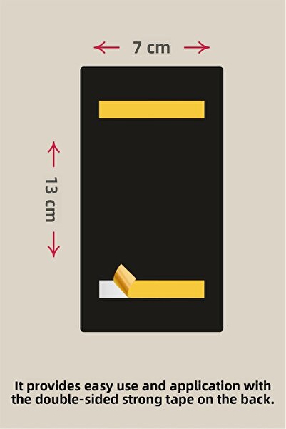 Yönline Black Glossy Plexiglass Maple Detailed Door Number 7X13 cm Self-Adhesive