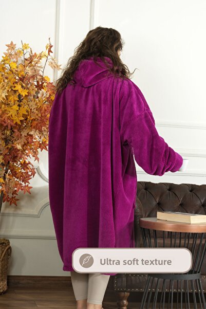 Elart Enjoy Tv Blanket Wellsoft Hooded Wearable Unisex over Size (80X110 cm) Purple