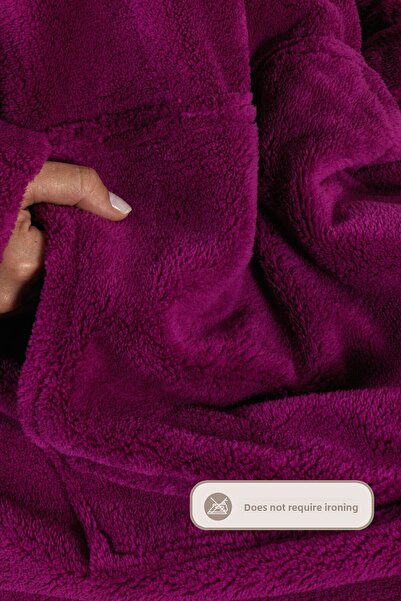 Elart Enjoy Tv Blanket Wellsoft Hooded Wearable Unisex over Size (80X110 cm) Purple