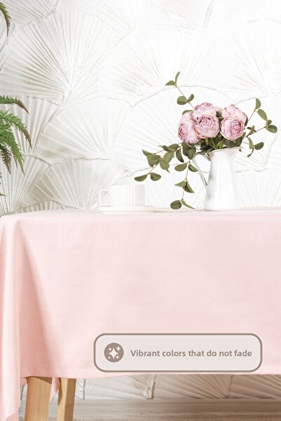 Elart Soft Tablecloth Velvet Rectangular (150X220 cm) Powder