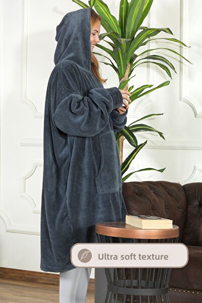 Elart Enjoy Tv Blanket Wellsoft Hooded Wearable Unisex over Size (80X110 cm) Anthracite