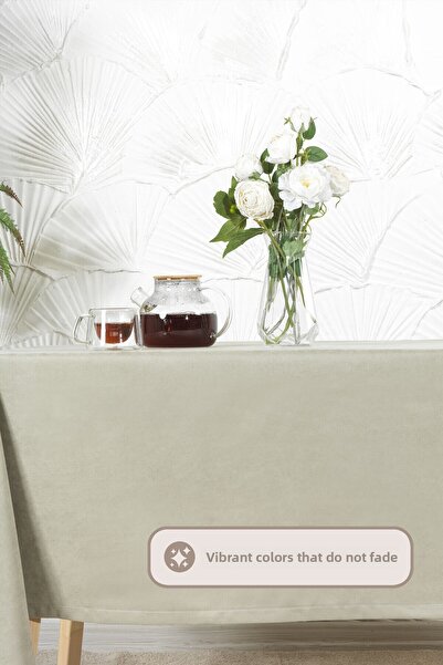 Elart Soft Tablecloth Velvet Rectangular (150X220 cm) Sage