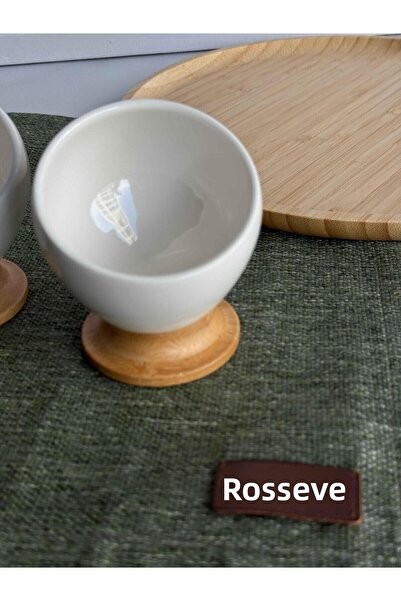 ROSSEV Set of 2 Sauce Bowls with Bamboo Legs