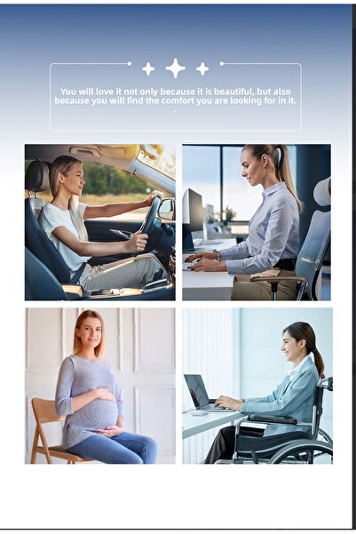 PUFYMAX Visco Orthopedic Sitting Cushion, Office Chair, Car Seat Cushion, Support Cushion