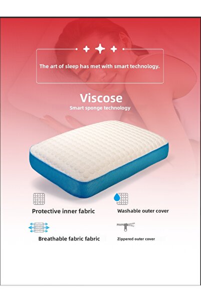 PUFYMAX pernă ortopedică visco cu aer condiționat, pernă tubulară cu canale d...