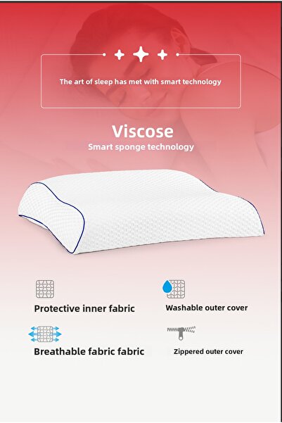 PUFYMAX Visco Orthopedic Pillow, Double Neck Support Pillow, Spine-Friendly Sleeping Pillow 57X42 Height 12/10