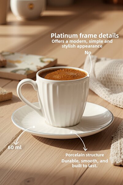Bambum Karizma 6-Person Coffee Cup Set Platinum