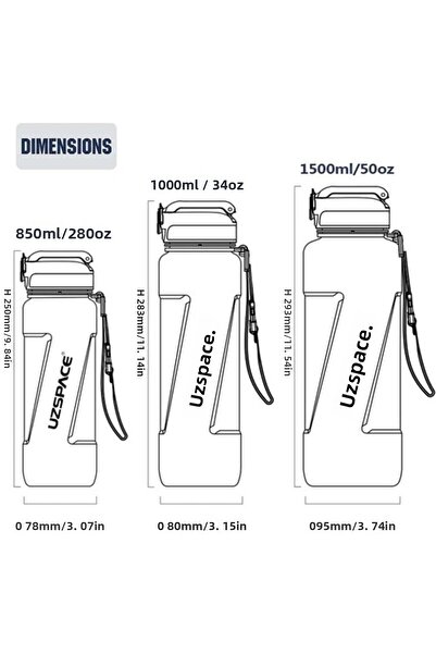 Uzspace 1000 Ml. Red Tritan Flask - 6057 Model