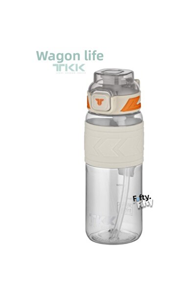 Vagon Vagonlife Tkk Tritan Water Bottle with Straw T-1019 600 ml White