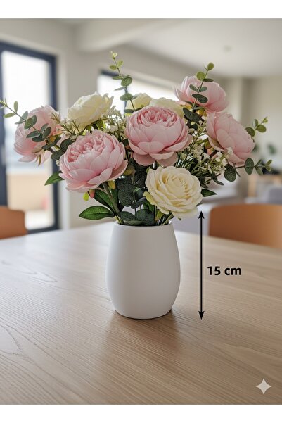 Lui Tasarım Nordic Style White Stylish 15 cm Bohemian Cylinder Vase