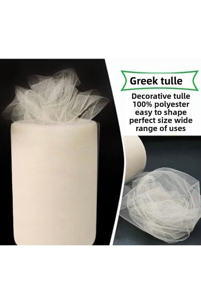 VENÜS MODA by Pınar Greek Tulle Cream Tulle Decorative Tulle Door Decoration Christmas Decoration Tulle 1 Meter Long, 2 Meters Wide