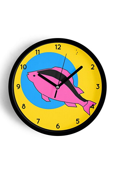 JHAAR Ceas de perete modern cu design abstract de pește - Cameră pentru copii...