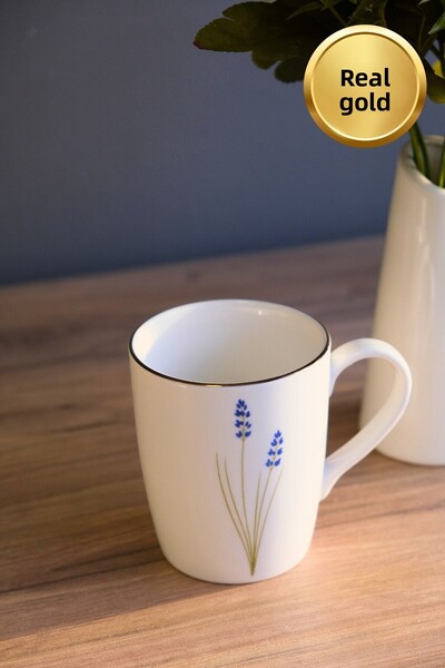 tabakevi Tabak Evi Porcelain Natura Lavender Mug with Handle 9cm 220ml Single