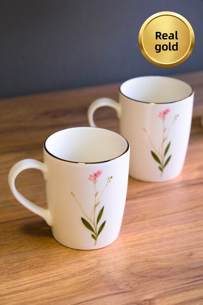 tabakevi Tabak Evi Porcelain Natura Broadcloth Handle Mug 9cm 220ml 2 Pcs