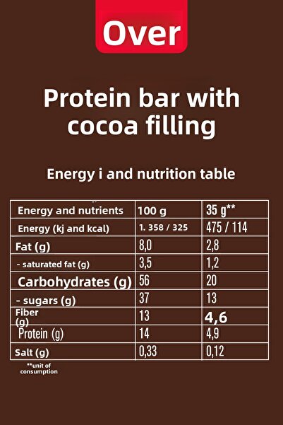 Züber Protein Bar with Cocoa Particles - 12 Pieces X 35Gr