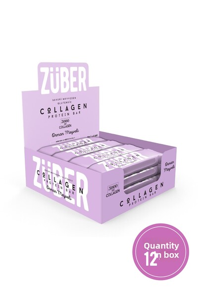 Züber لوح بروتين بالكولاجين مع فاكهة الغابة - 35 جم، 12 قطعة