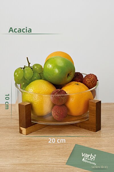 Varbifırsat Acacia Stand Glass Bowl – Large Size