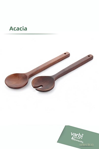 Varbifırsat 2-Piece Acacia Serving Set (Spoon & Fork)