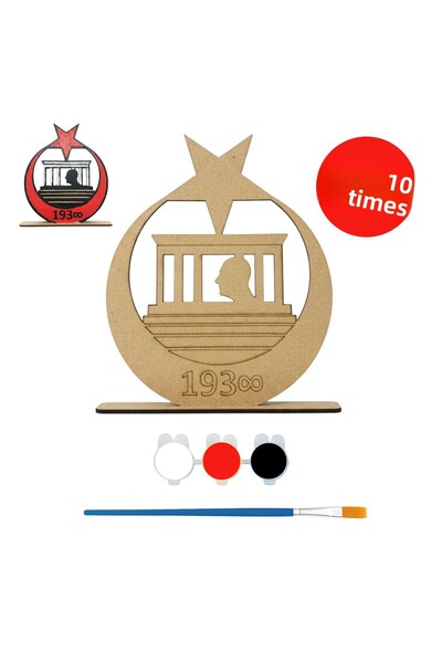 KİDOSE مجموعة نماذج خشبية لأتاتورك والعلم التركي - مجموعة أدوات تعليمية وأنشطة