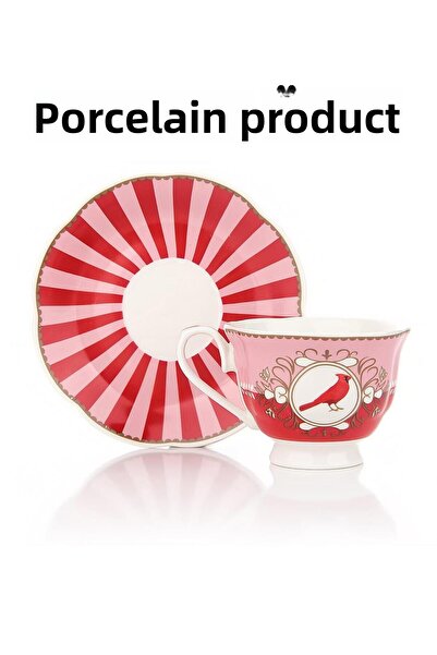 Altabi Porcelain 2-Person Bird Patterned Cup Set – 90 ml