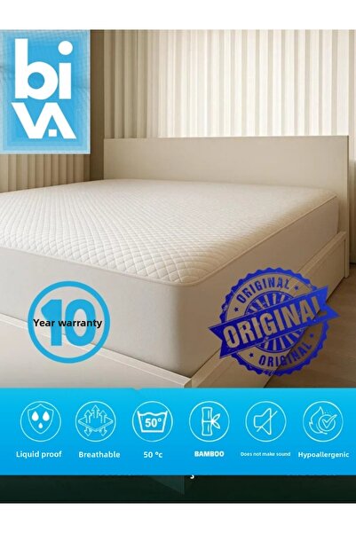 BİVA Soft Quilted Bamboo Cotton Luxury Mattress Protector Liquid-Proof Double Mattress Cover