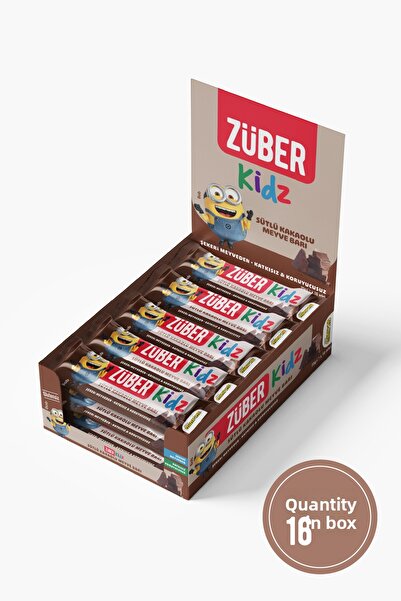 Züber كيدز فروت بار بالحليب والكاكاو 25 جرام × 16 قطعة