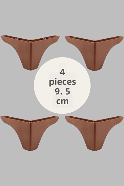 MH MiniHediye Rose Luxury Furniture Sofa Tv Unit Seat Leg 9.5 cm Wooden Patterned Base Legs (4 Pcs)