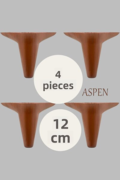 MH MiniHediye Aspen Luxury Furniture Sofa Armchair Tv Unit Plinth Leg Feet 12 cm Brown Leg (4 Pcs)