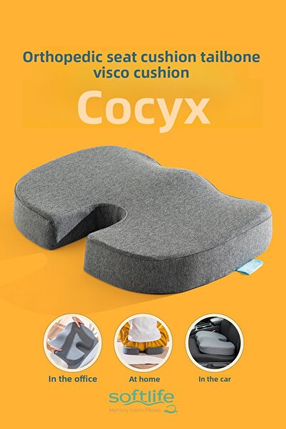 Softlife وسادة جلوس فيسكو لتقويم العظام من COCCYX، وسادة فيسكو للعمود الفقري ...