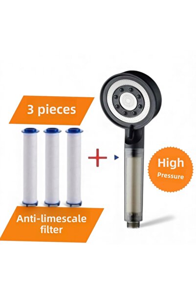 TRUVA رأس دش مضاد للتكلس مع 3 فلاتر بديلة ونظام توربو (تايزكلي)